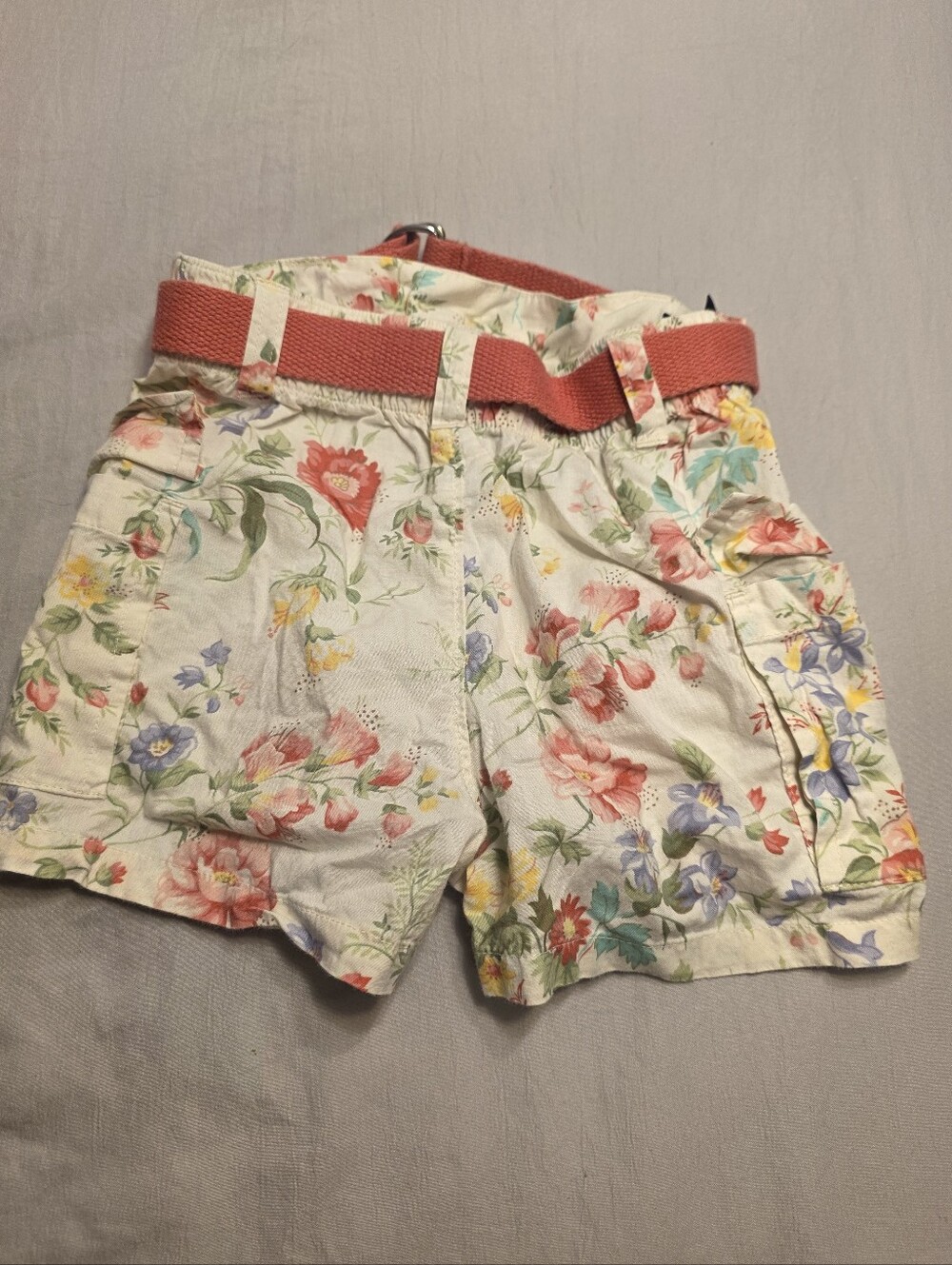 Vintage 2000s Girls Ralph Lauren Floral Cotton Cargo Shorts - Picture 2 of 4
